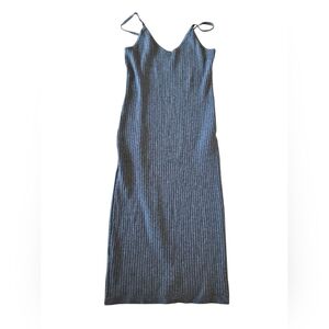 7 For All Mankind Gray Ribbed Sweater Slip Dress Size L